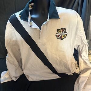 White and Black Rugby Shirt-Tommy Hilfiger-size xxl-#523